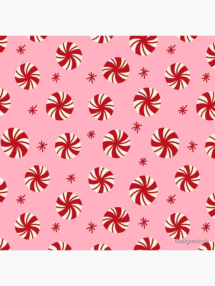 Peppermint Candy Pattern (red/pink/white) peppermint-candy-pattern-red-pink-white-poster-for-sale-by-designminds-redbubble