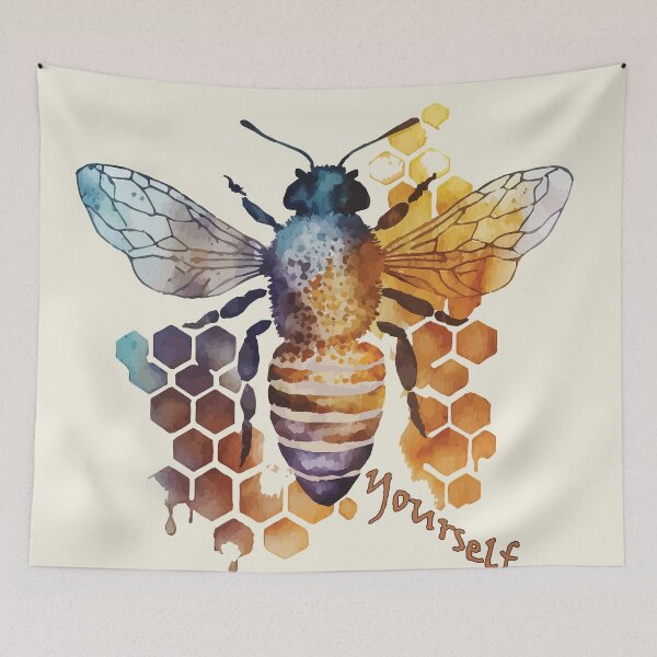 Item preview, Bee / Be Yourself A Bumblebee Watercolor Over Honeycomb  designed and sold by GVRDesign.