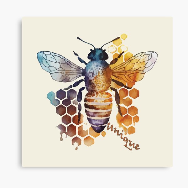 Bee Stamp Bright | Canvas Wall Art | 16x16 | Great Big Canvas