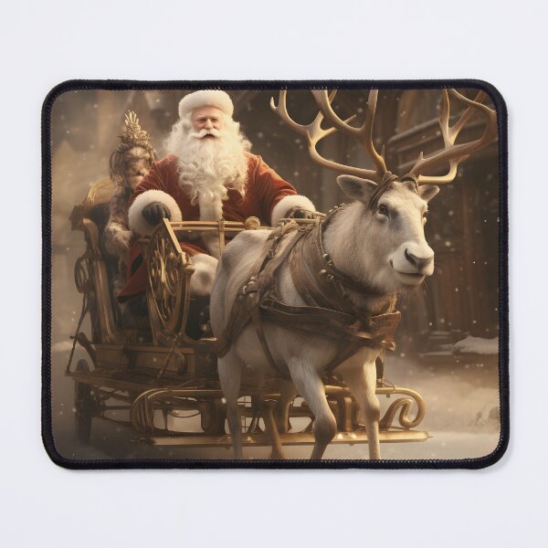 Item preview, Santa Claus is sitting in a chariot with a deers  designed and sold by maii7879.
