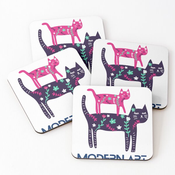 Item preview, CAT IN FLOWERS, MODERN CATS designed and sold by GREENGLOWGOODS.