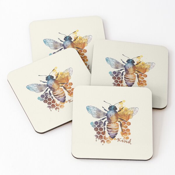 Item preview, Bee / Be Kind A Bumblebee Watercolor Over Honeycomb  designed and sold by GVRDesign.