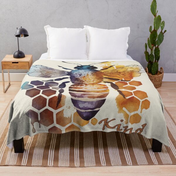 Item preview, Bee / Be Kind A Bumblebee Watercolor Over Honeycomb designed and sold by GVRDesign.