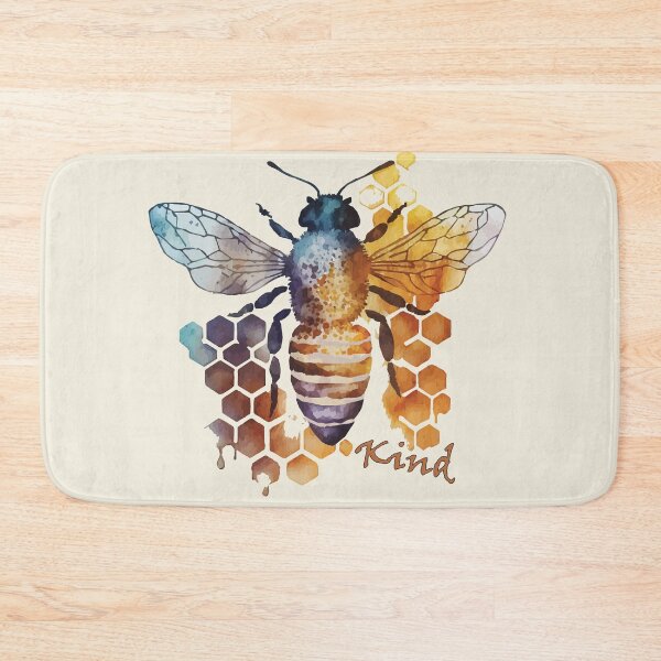Item preview, Bee / Be Kind A Bumblebee Watercolor Over Honeycomb  designed and sold by GVRDesign.