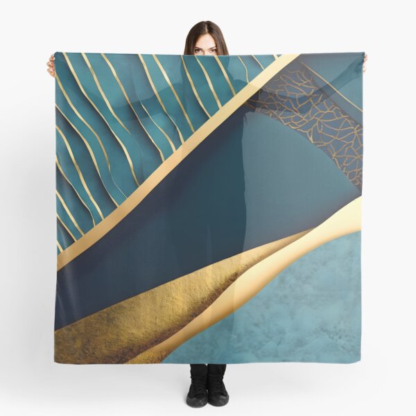 Item preview, Abstract, Geometric, Dark Teal, Teal, Gold, Art Deco, Stripes designed and sold by Golden-Feathers.