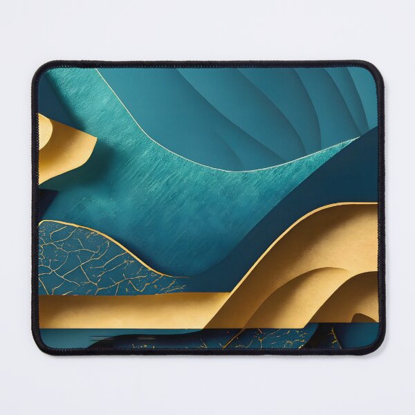 Item preview, Abstract, Geometric, Dark Teal, Teal, Gold, Aquamarine, Turquoise designed and sold by Golden-Feathers.