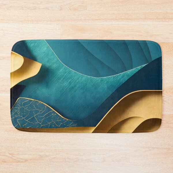 Item preview, Abstract, Geometric, Dark Teal, Teal, Gold, Aquamarine, Turquoise designed and sold by Golden-Feathers.