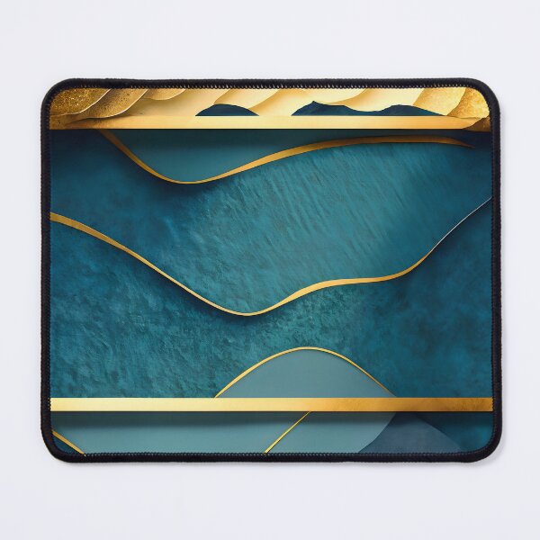 Item preview, Abstract, Geometric, Dark Teal, Teal, Gold, Turquoise designed and sold by Golden-Feathers.
