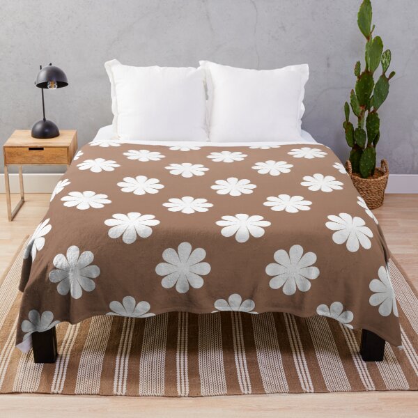 Item preview, 70s Style Large White Daisy Flowers Winter Gold Background designed and sold by Aureusglow.
