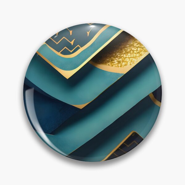Item preview, Abstract, Geometric, Dark Teal, Teal, Gold, Turquoise, Art Deco, Dark Blue, Pool Blue designed and sold by Golden-Feathers.