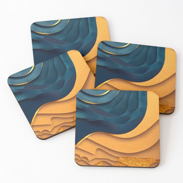 Item preview, Abstract, Geometric, Dark Teal, Teal, Dark Blue, Orange, Pumpkin Orange, Desert Orange, Gold designed and sold by Golden-Feathers.