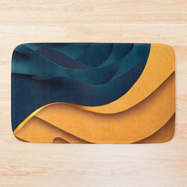 Item preview, Abstract, Geometric, Dark Teal, Teal, Dark Blue, Orange, Pumpkin Orange, Desert Orange, Gold designed and sold by Golden-Feathers.