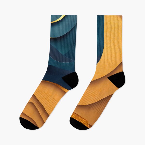 Item preview, Abstract, Geometric, Dark Teal, Teal, Dark Blue, Orange, Pumpkin Orange, Desert Orange, Gold designed and sold by Golden-Feathers.