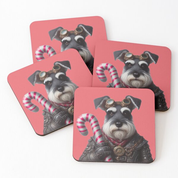 Item preview, Christmas Steampunk Schnauzer & Candy Cane designed and sold by barksandsqueaks.