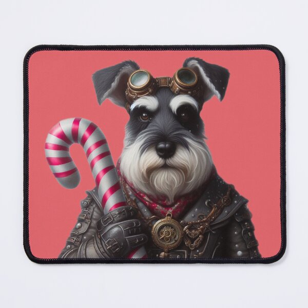 Item preview, Christmas Steampunk Schnauzer & Candy Cane designed and sold by barksandsqueaks.