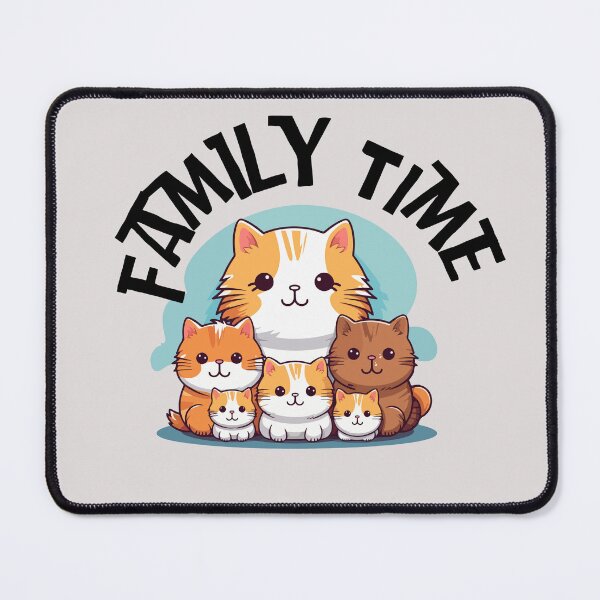 Item preview, family time, cute cats designed and sold by GREENGLOWGOODS.