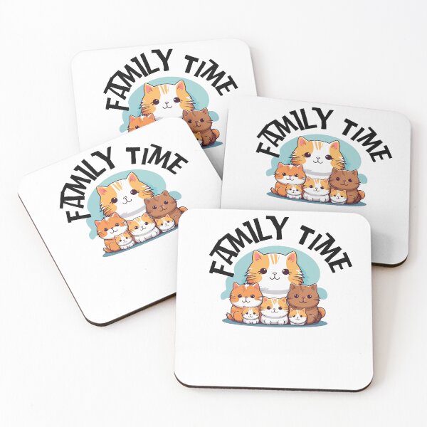 Item preview, family time, cute cats designed and sold by GREENGLOWGOODS.
