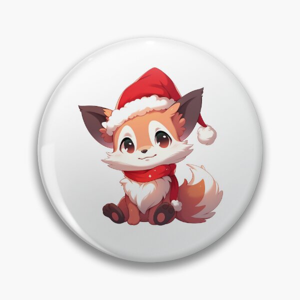 Item preview, Cute Fox with a Santa Hat designed and sold by LittleRedOak.