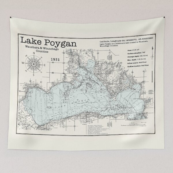 Item preview, Poygan Lake 1931 WI Waushara and Winnebago Counties  designed and sold by Jean Plout.