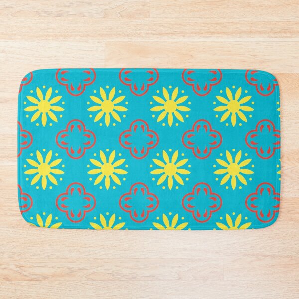 Item preview, Yellow Blue Green Red Flower Floral Petals Moroccan Mosaic Tile Meditation Henna Pattern designed and sold by PenguinForests.