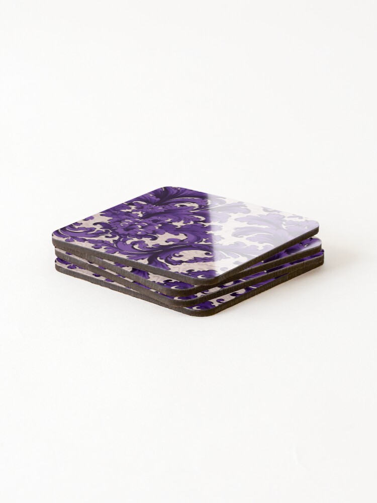 Thumbnail 4 of 5, Coasters (Set of 4), Damask Pattern designed and sold by SideSignal.