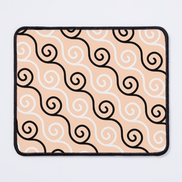 Item preview, Peach Celtic Spiral Swirl Curves Maori Koru Diagonal Shells Arabesque Scrollwork Whirlpool Ornate Pattern designed and sold by PenguinForests.