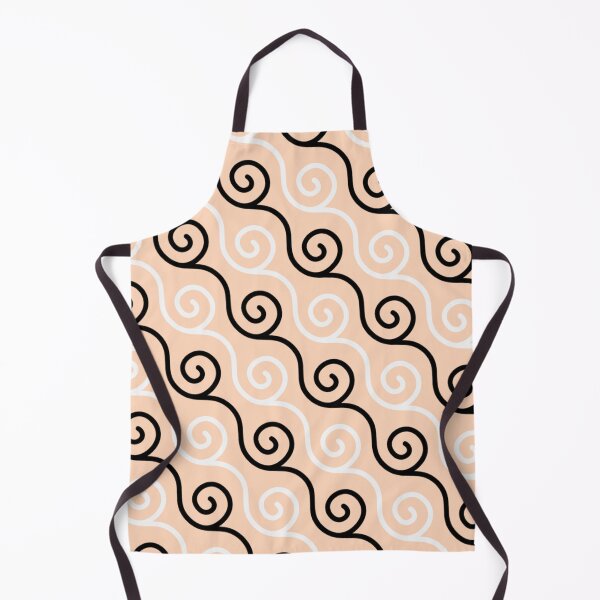 Item preview, Peach Celtic Spiral Swirl Curves Maori Koru Diagonal Shells Arabesque Scrollwork Whirlpool Ornate Pattern designed and sold by PenguinForests.
