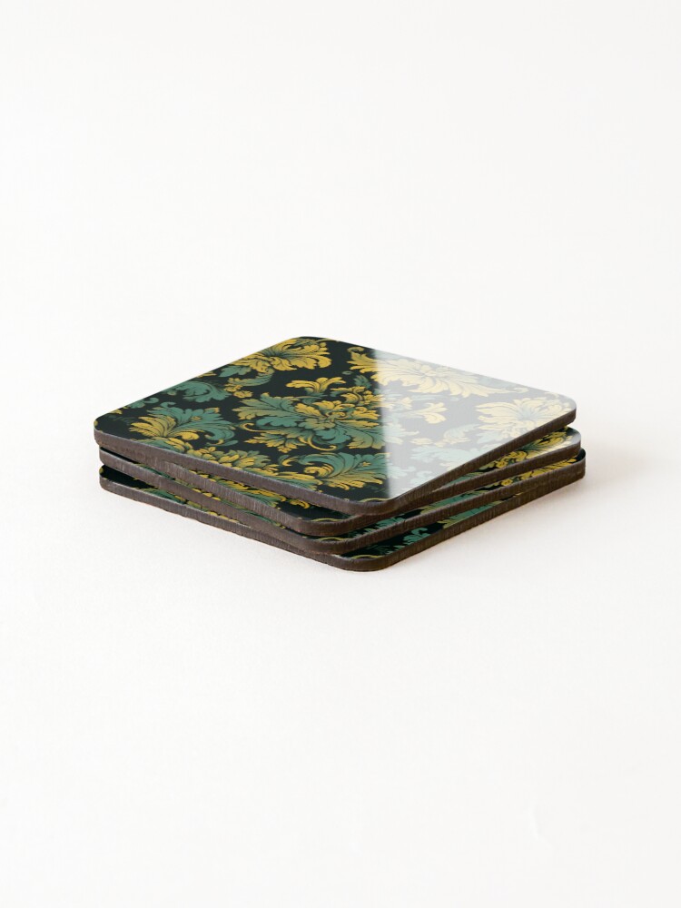 Thumbnail 4 of 5, Coasters (Set of 4), Damask Pattern designed and sold by SideSignal.