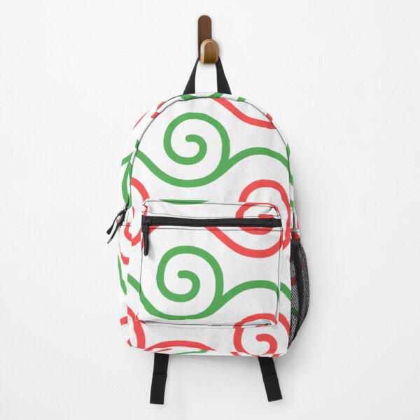 Item preview, Green Red Christmas Color Horizontal Spirals Waves Swirls Curled Tendrils Ornament Ancient Vines Pattern designed and sold by PenguinForests.