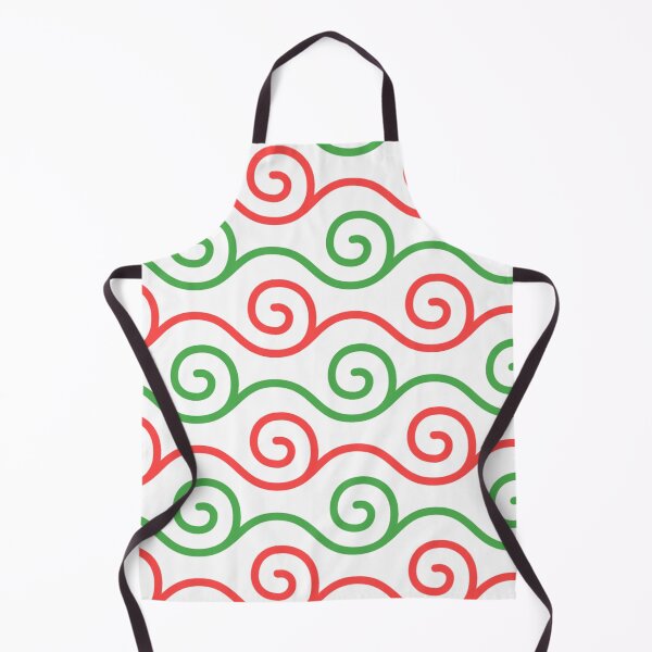 Item preview, Green Red Christmas Color Horizontal Spirals Waves Swirls Curled Tendrils Ornament Ancient Vines Pattern designed and sold by PenguinForests.