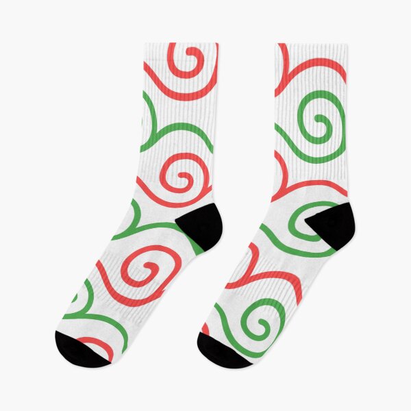 Item preview, Green Red Christmas Color Horizontal Spirals Waves Swirls Curled Tendrils Ornament Ancient Vines Pattern designed and sold by PenguinForests.