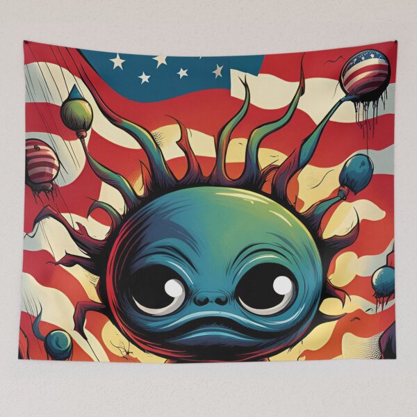 Item preview, alienlove 112 good mood lucky funny skull USA hero designed and sold by alienlove-8.