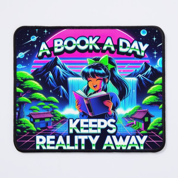 Item preview, A book a day keeps reality away designed and sold by 80s teeshirts.
