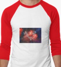 English Calligraphy ABC Design Painting Men's Baseball ¾ T-Shirt