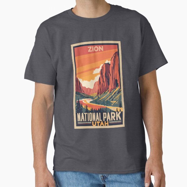 Vista previa del artículo con la obra «Un antiguo cuadro de viaje del Parque Nacional Zion, Utah, EE. UU.», diseñado y vendido por GoodOldVintage.