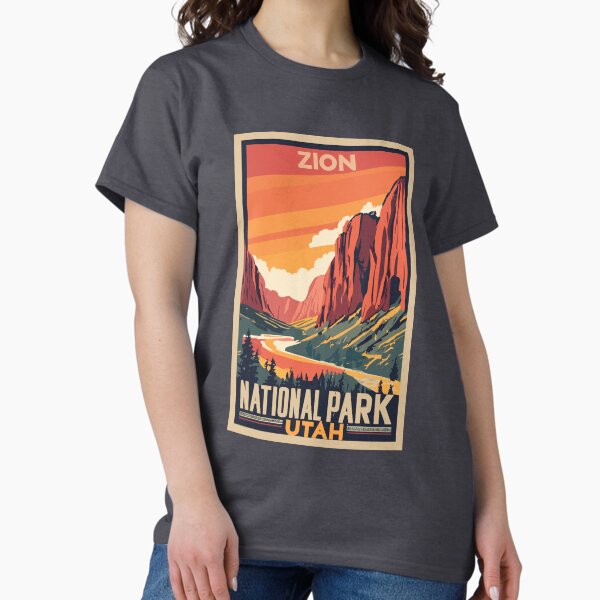 Vista previa del artículo con la obra «Un antiguo cuadro de viaje del Parque Nacional Zion, Utah, EE. UU.», diseñado y vendido por GoodOldVintage.