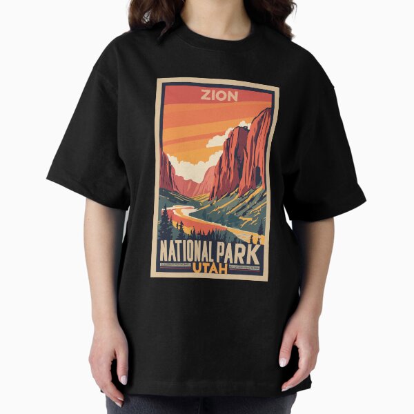 Vista previa del artículo con la obra «Un antiguo cuadro de viaje del Parque Nacional Zion, Utah, EE. UU.», diseñado y vendido por GoodOldVintage.