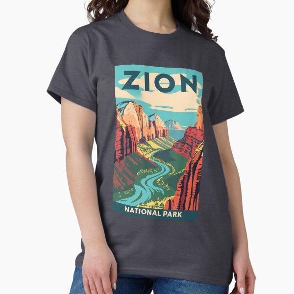 Vista previa del artículo con la obra «Un antiguo cuadro de viaje del Parque Nacional Zion, Utah, EE. UU.», diseñado y vendido por GoodOldVintage.