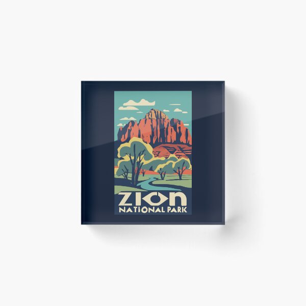 Item preview, A Vintage Travel Art of the Zion National Park - Utah - US  designed and sold by GoodOldVintage.