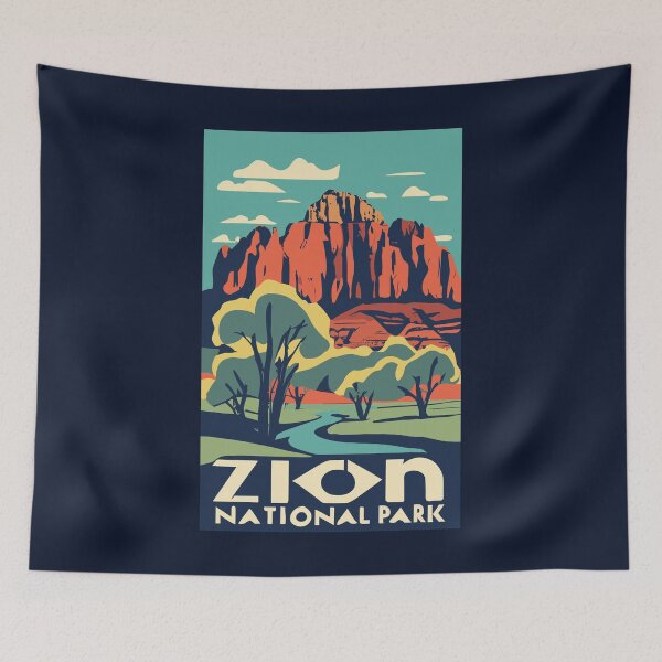 Item preview, A Vintage Travel Art of the Zion National Park - Utah - US  designed and sold by GoodOldVintage.
