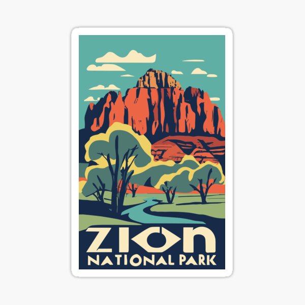 Vista previa del artículo con la obra «Un arte de viaje vintage del Parque Nacional Zion - Utah - EE. UU.», diseñado y vendido por GoodOldVintage.