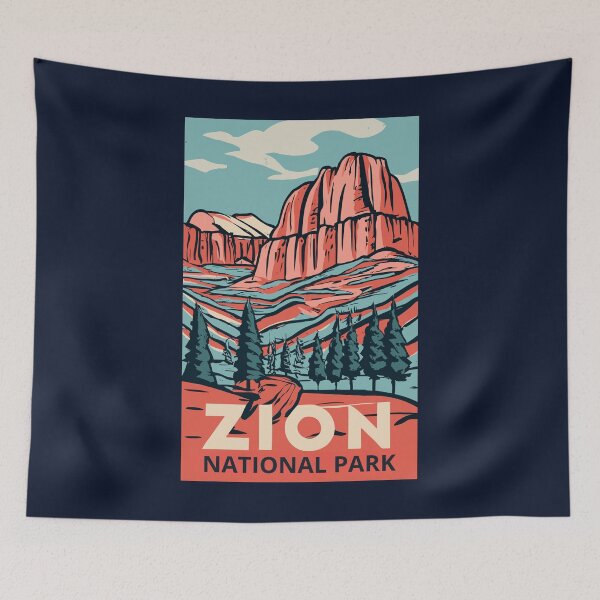 Item preview, A Vintage Travel Art of the Zion National Park - Utah - US  designed and sold by GoodOldVintage.