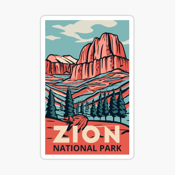 Vista previa del artículo con la obra «Un arte de viaje vintage del Parque Nacional Zion - Utah - EE. UU.», diseñado y vendido por GoodOldVintage.