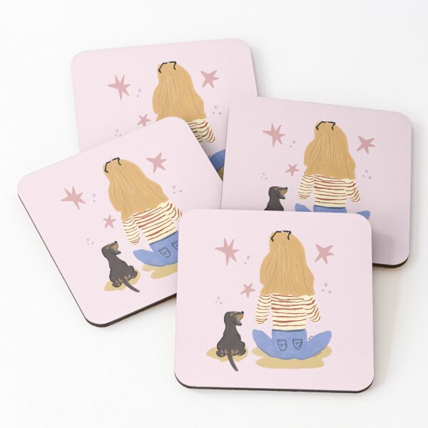Item preview, Dachshund Mom Sausage Dog Wiener Doxie Black short hair and Smooth Pink designed and sold by Makeartwhynot.