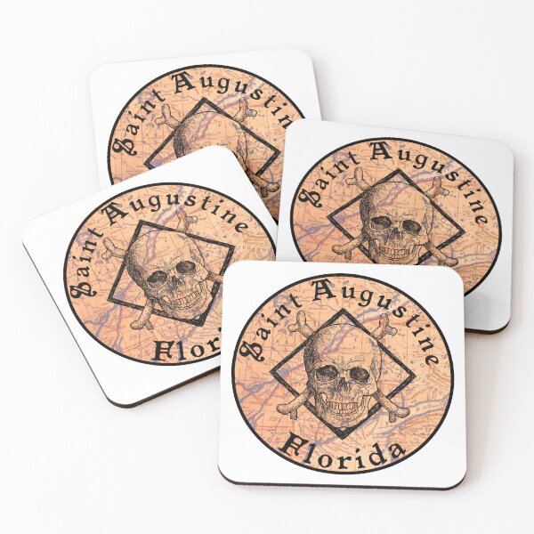 Item preview, Saint Augustine Florida Pirate Skull Map St. FL Crossbones designed and sold by DESTINATIONS DECAL DOS.