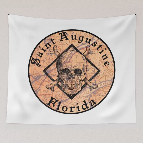 Aperçu de l'œuvre Saint Augustine Floride Pirate Crâne Carte St. FL Crossbones créée et vendue par DESTINATIONS DECAL DOS.