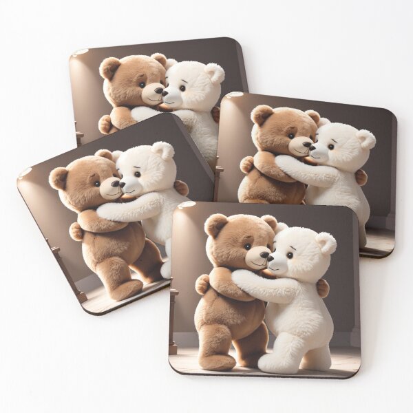 Item preview, Brown and White Teddy Bear Hugging designed and sold by lady-amone.