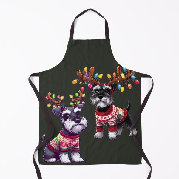Artikelvorschau, Weihnachtsschnauzer mit festlichen Lichtern entworfen und verkauft von barksandsqueaks.