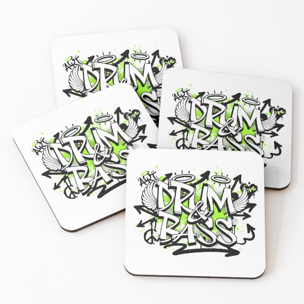 Item preview, DRUM AND BASS  - Graffiti Steez (lime/black)  designed and sold by Discothreadz.