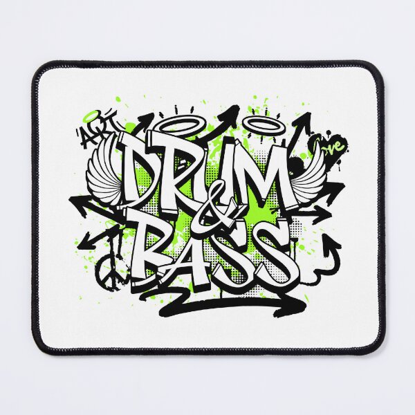 Artikelvorschau, DRUM AND BASS - Graffiti Steez (Limette/Schwarz) entworfen und verkauft von Discothreadz.